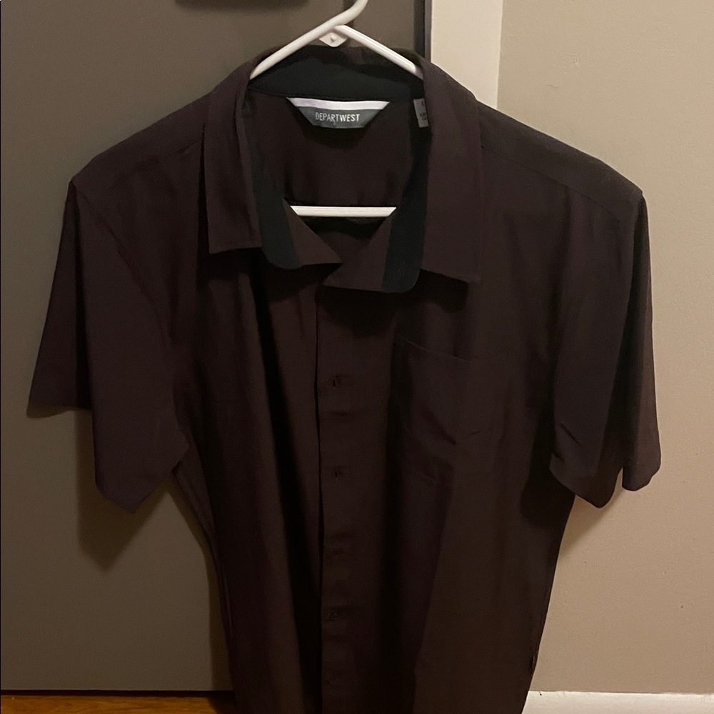 Men's Buckle Short Sleeve Slim Fit Button Up Shirt